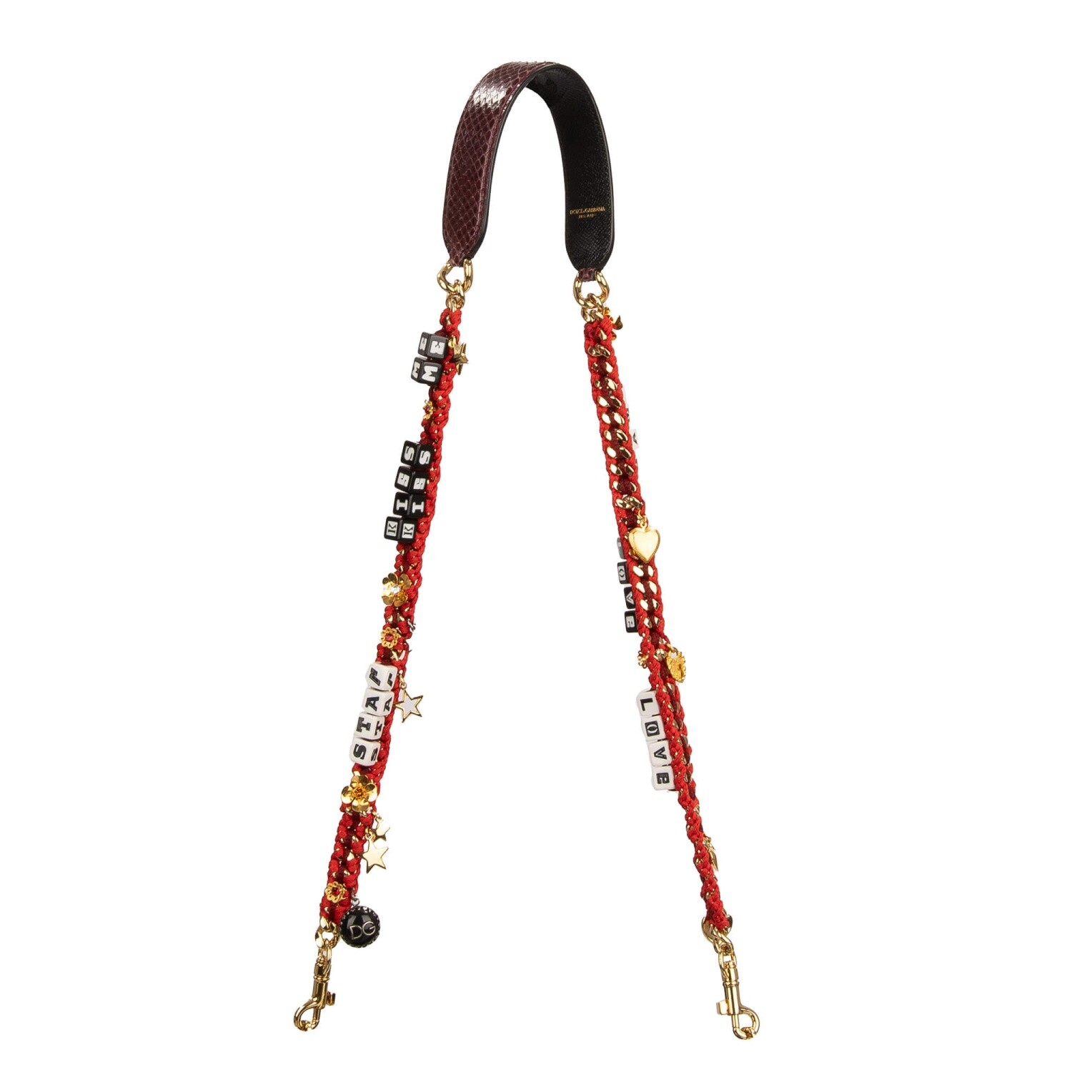 DOLCE - GABBANA Crystal Heart Цепочка в форме сердца с ручкой в виде сердца Красное золото 12808 121090₽