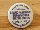 1978 GRANTSBURG, Wisconsin Grand National Snowmobile Water-Cross Pinback Button  — photo 1