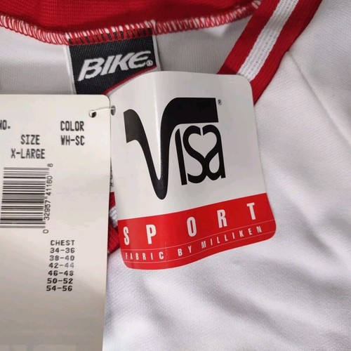 Vintage BIKE Athletic Baseball Jersey Shirt Mens XL White/Red 90s NOS NWT BLANK - Picture 4 of 10