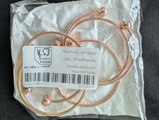 Set Of Five Stackable Gold Tone Rose Gold Pink Bangle Open Cuff Bracelets 2.75"