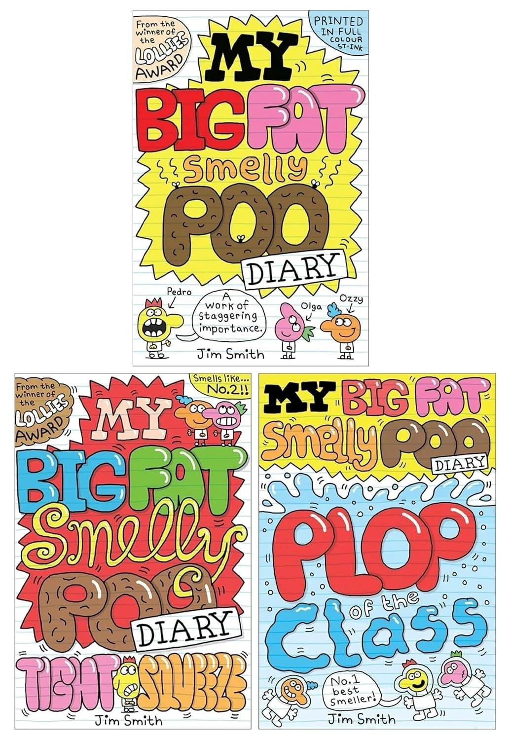 My Big Fat Smelly Poo Diary By Jim Smith 3 Full-Colour Graphic Novels Set  Diary