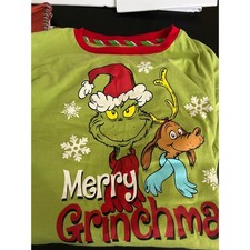 Pajama Set Christmas Green Merry Grinchmas Dr Seuss Grinch Max Striped Dr Seuss