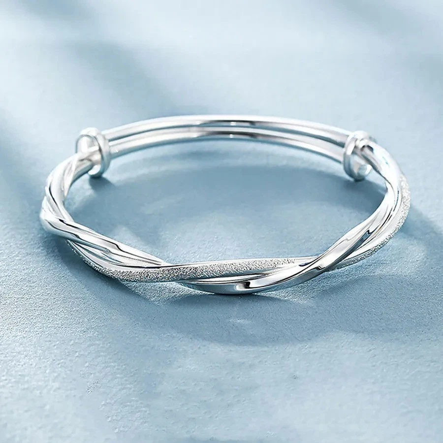 Women 925 Sterling Silver Bracelet Bangle Ladies Jewelry Christmas Gift For-Her* - Image 1 of 3
