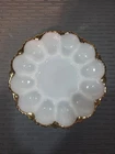 Vintage Anchor Hocking Fire-King milk glass deviled egg plate.