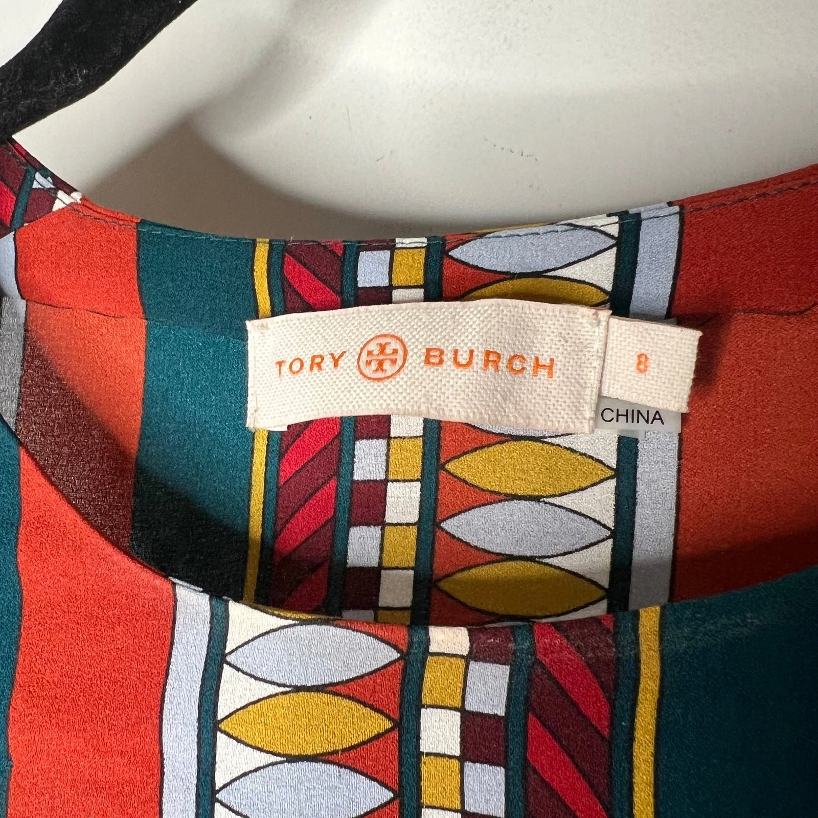 Abito Tory Burch Julia Oceano Eden in seta a righe taglia 8