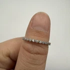 Vintage Sterling Silver 925 Rhinestone Band Ring Size 8