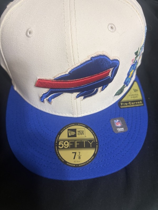 New Era NFL Buffalo Bills 59FIFTY Fitted Hat White/Blue Size 7 7/8
