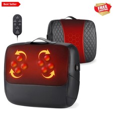 3-in-1 Shiatsu Back Massager with Heat Lumbar Support, 4D Kneading for Pain...