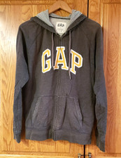 Vintage Gap Embroidered Big Logo Insulated Hood Full Zip Grunge Hoodie Size L