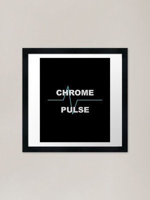 Chrome Pulse Y2K Flüssigmetall Herz gerahmt Wandbild Poster Leinwanddruck Bild
