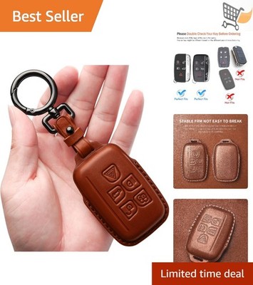 Leather Key Fob Cover Keychain for Range Rover Evoque Velar Sport Discovery