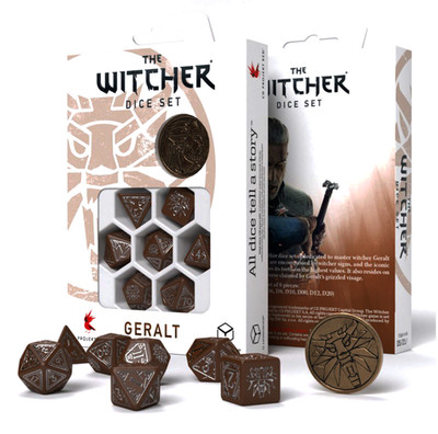 The Witcher Geralt Roach s Companion Dice Set RPG 8pc Brown Q-Workshop