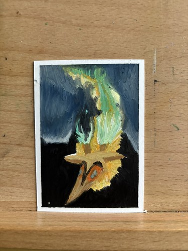 ACEO Original OOAK, Zelda Farosh Dragon TOTK/BOTW, Oil Pastel,happylittlepastels