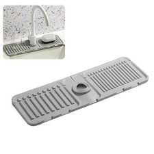 Swicado Faucet Mat for Kitchen Sink - 2024 Upgraded 17.5" x 5.5", Gray