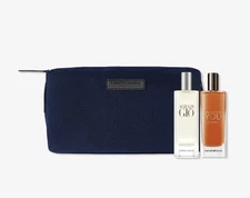 Set 3 ACQUA DI GIO GIORGIO ARMANI & Emporio Stronger EDP Travel Bag NEW Man Lot