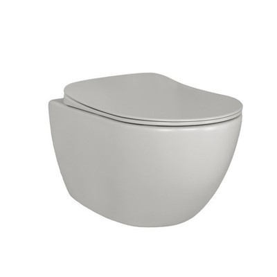 Creavit RIMOFF WC Set Cool Grey Wand WC randlos mit Softclose Sitz Duroplast