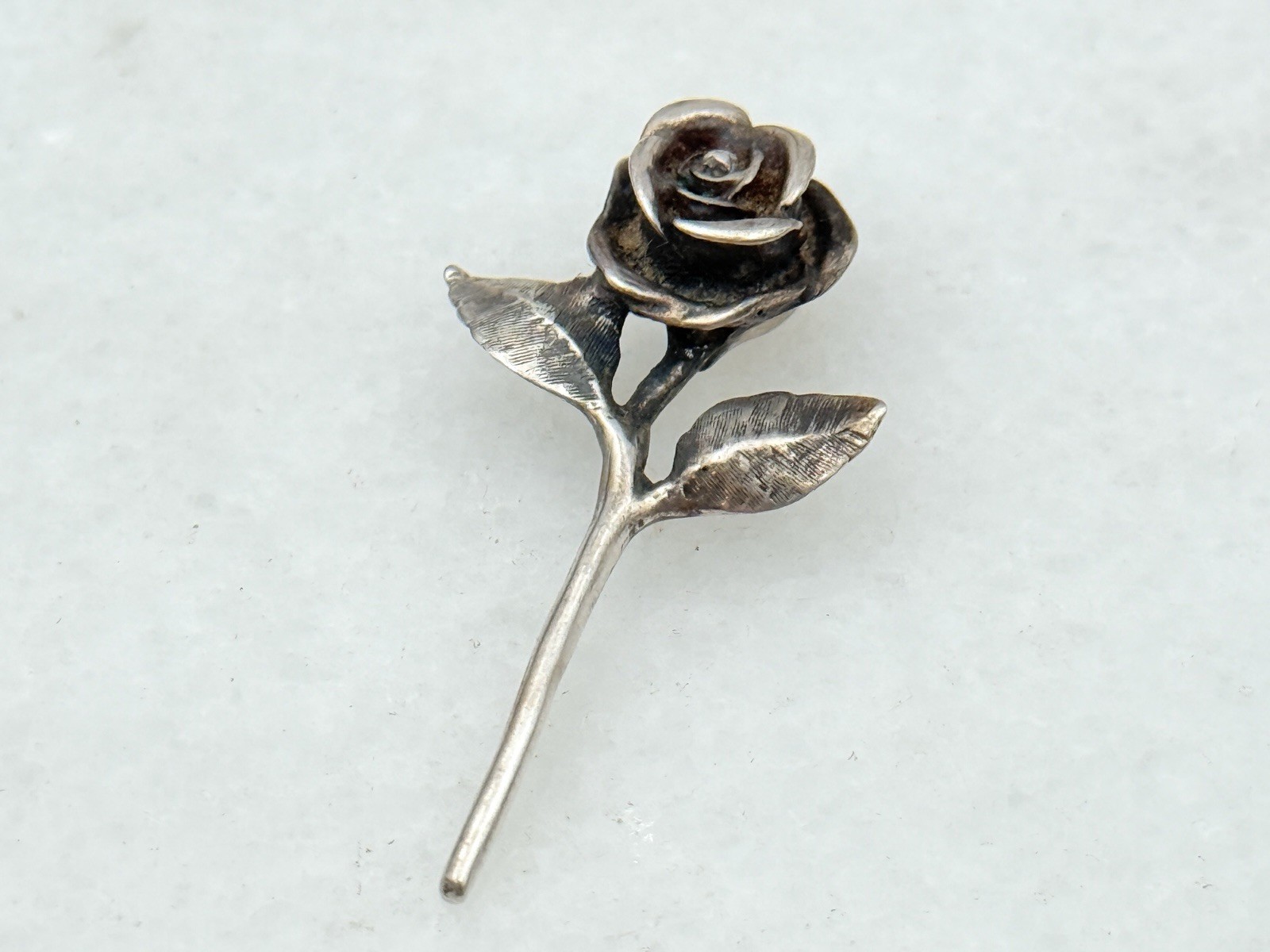 Unsigned James Avery LARGER Single Long Stem Rose… - image 1