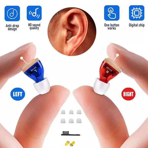 Audífonos L/R Sonido Voz In Ear Digital Pequeño Potenciador Amplificador Invisible