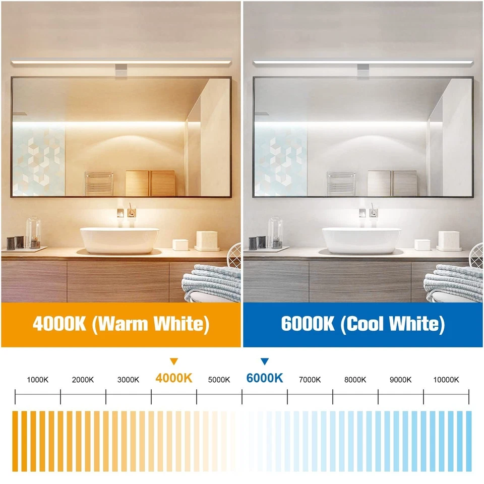 Applique murale LED salle de bain 80 cm NIORSUN 18 W IP44 2000 lm - Photo 2/4