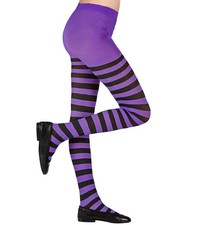 Ringelstrumpfhose Kinder Strumpfhose lila schwarz gestreift Halloween 