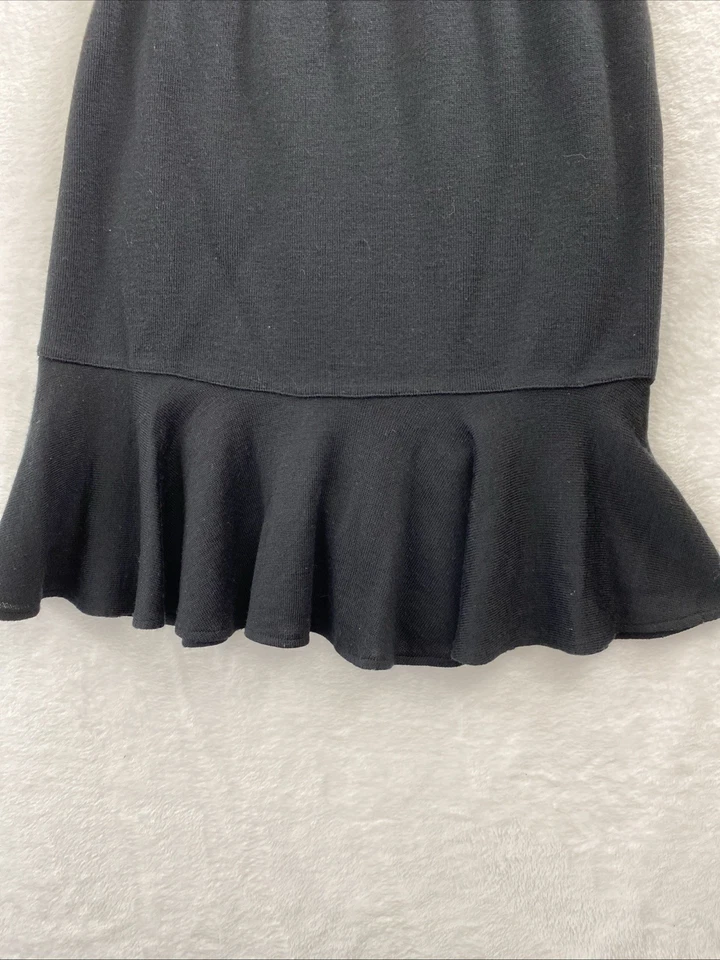 Geoffrey Beene Prendas de Punto Para Mujer Negro Talla M Volantes Mezcla de Lana Suéter Falda Foto 4 de 4