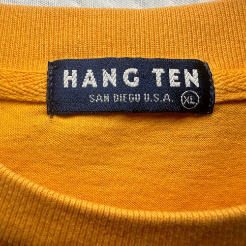 T-shirt Hang Ten XL gialla ricamata piedi logo surf skate casual 100% cotone - Foto 6 di 13