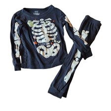 Carter's Halloween Skeleton 2-piece Long Sleeve Glow-in-the-Dark Pajamas Size 4T