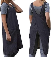Women'S Practical Cross Back Pinafore Apron with Large Pockets Home Kitchen,Rest