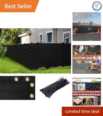 Durable Black Fence Privacy Screen 4' x 5' - Heavy-Duty Protection with Grommets