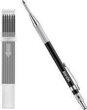 Enhon 2mm Mechanical Carpenter Pencil Set with 12 Marker 2 Piece Set, Black 