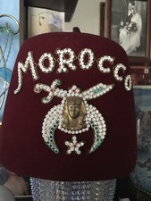 Shriner Fez Kapelusz Fez Frędzle Jeweled Maroko z klejnotami szpilki z frędzlami