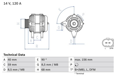 BOSCH Lichtmaschine Generator Lima 0 986 041 890 +126.83  Pfand für VW T4 Bus LT