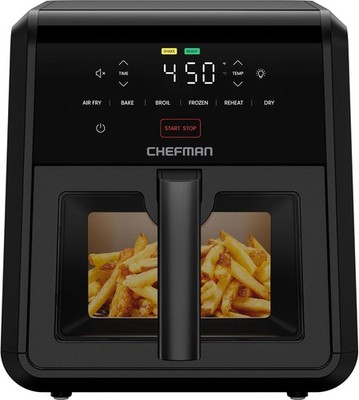 Air Fryer TurboFry 7Qt 6-in-1 High-Powered 450°F Cooking Compact Space-Saving
