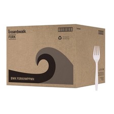 NEW Boardwalk BWK FORKHWPPWH Heavyweight Polypropylene White Fork 7", 1000/Case
