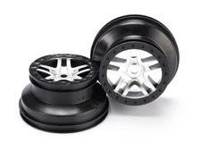 Traxxas 5974 - SCT Split-Spoke Beadlock Style Wheels, Satin Chrome 2 