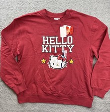 Sanrio Hello Kitty Sweatshirt Womens Large Red Graphic Crewneck Pullover