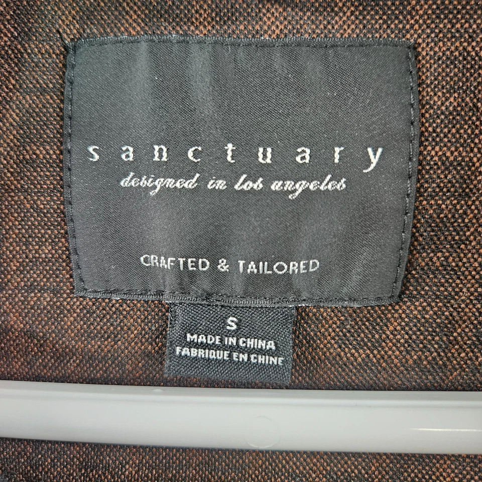 Jaqueta Sanctuary Boyfriend Blazer Xadrez Feminina Pequena Marrom Preta Xadrez - Imagem 4 de 4