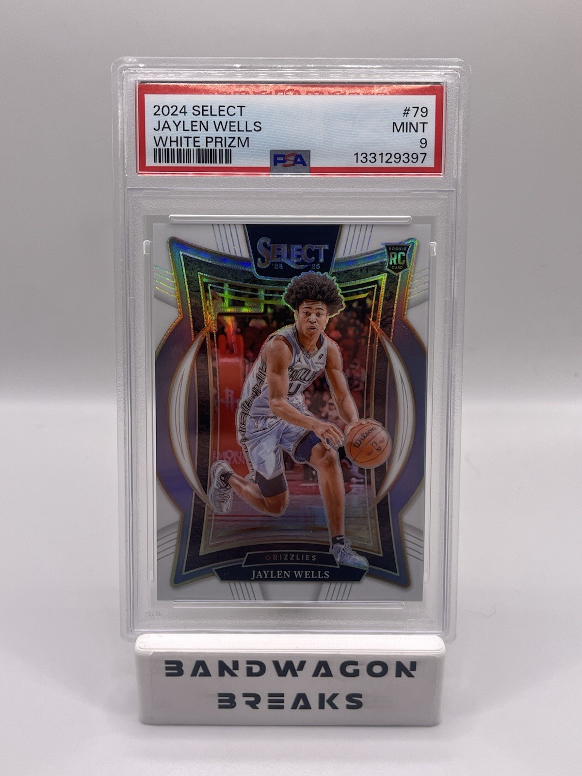 2024-25 Panini Select Jaylen Wells #79 White Prizm /149 Rookie RC Grizzlies