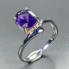 Fine Art Natural Amethyst Ring 925 Sterling Silver Size 6 /R473453