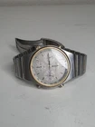 Vintage Seiko Men Chronograph Day Date Quartz Watch 15 Jewels S Steel Gold Tone