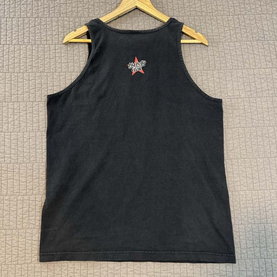 Camiseta sin mangas Big Belly Crew para hombre grande negra entrenamiento informal verano papá descolorida Foto 2 de 4