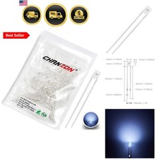 100 Pcs 2x3x4 White Led Diode Lights 234 Square Clear Transparent Dc 3v 20ma ...