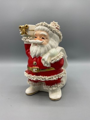 1950s MCM Santa Planter Spaghetti Trim Iridescent Bag INARCO E1253/R