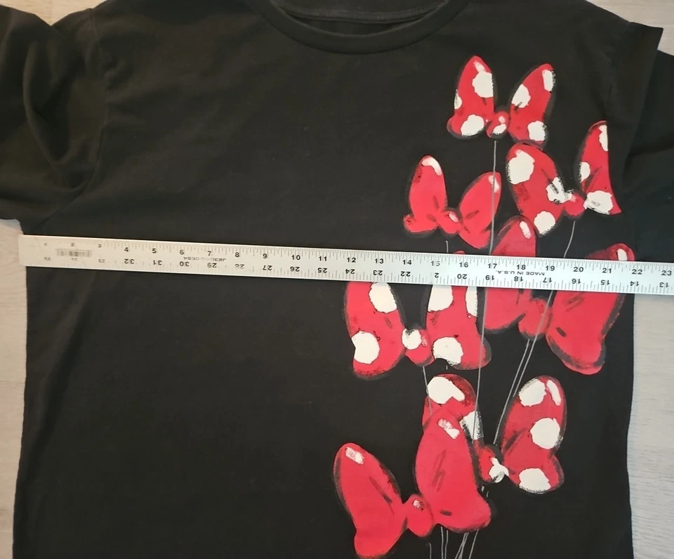 Disney Minnie Mouse Bows Balloons Polka Dots Long Sleeve Size XL Crew Neck Tee - Image 3 of 4