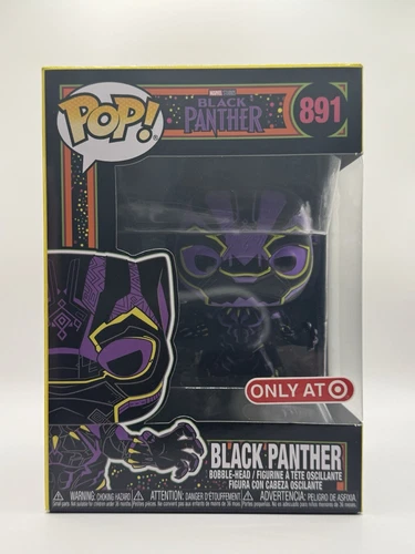 Funko Pop! Black Panther #891 Vinyl Figure Marvel Blacklight Target Exclusive 