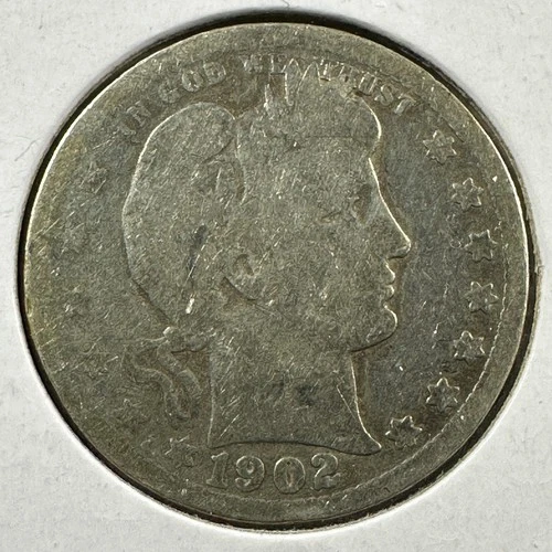 1902 25C Barber Quarter, Contains 0.1808oz of SILVER (87405)