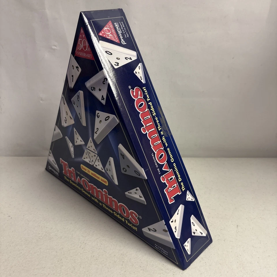 Tri-Ominos (2015, Pressman) 3-Sided Domino Game Brand New Sticker Residue - Image 2 of 4