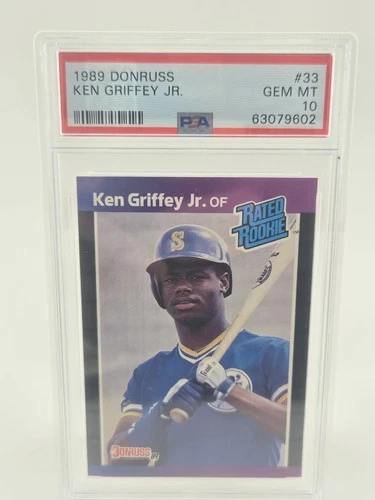 PSA 10 DONRUSS KEN GRIFFEY JR 1989 ROOKIE TOUGH CARD IN PSA 10