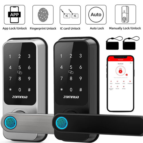 Smart Door Lock with Handle, Fingerprint Keyless Entry Electronic Digital Keypad - Picture 1 of 19