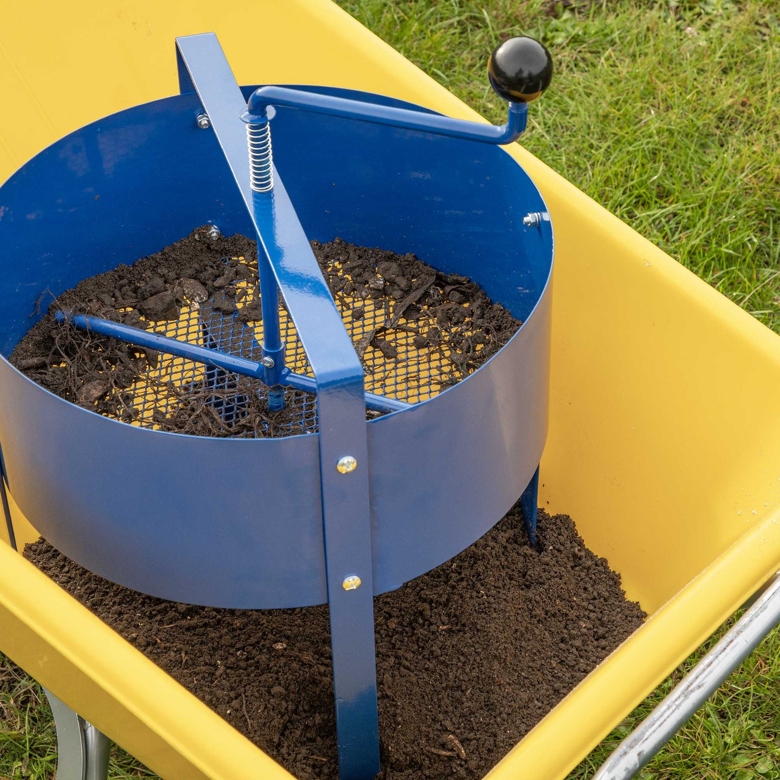 Rotary Garden Sieve, Large Riddle 7mm Grille Soil Sifter Steel eBay